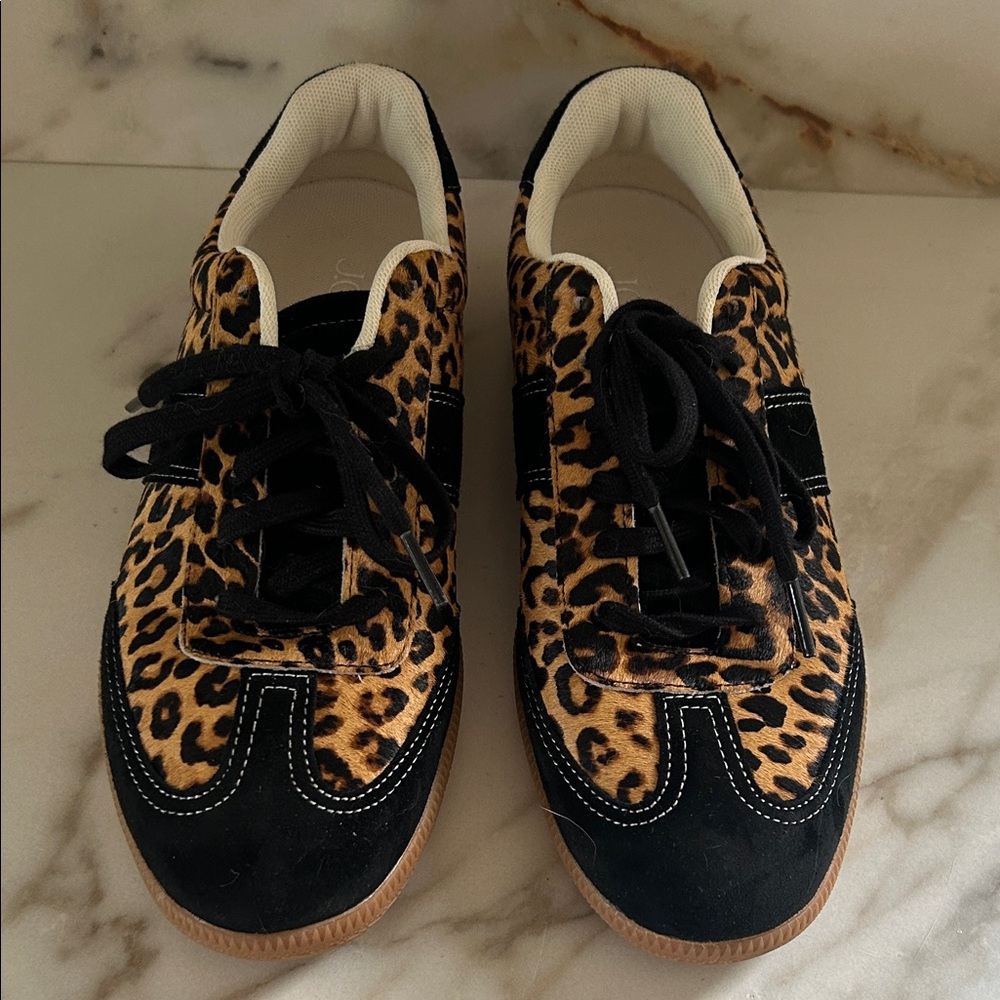 J. Crew Leopard Print Athletic Shoes with Black Accents